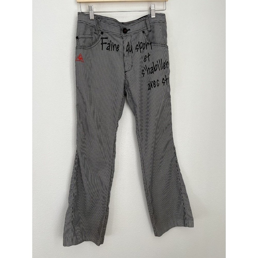 le coq sportif black White Houndstooth pants women Medium Large Golf French Girl